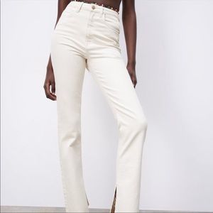 NWT Zara White Slim Fit Flare Jeans